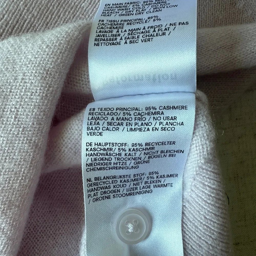 NWT Reformation Farren Cashmere Crew Cardigan Sweater | Foxglove Pale Pink S - Picture 7 of 10